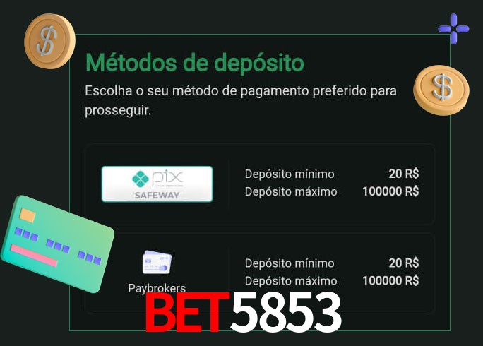 O cassino bet5853 oferece uma grande variedade de métodos de pagamento